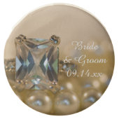 Princess Diamond Ring and Pearls Wedding Favor (Front)