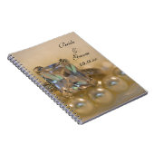 Princess Diamond Ring and White Pearls Wedding Notebook (Right Side)