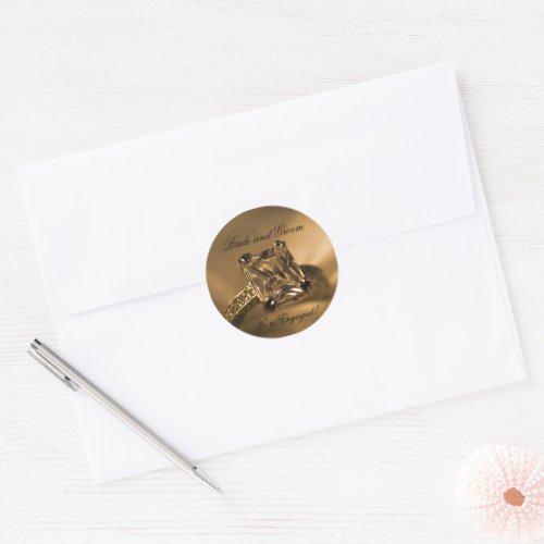 Princess Diamond Ring Engagement Envelope Seals