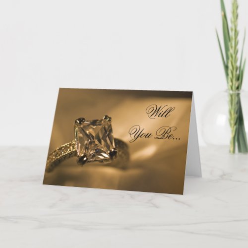 Princess Diamond Ring Will You Be My Bridesmaid Invitation