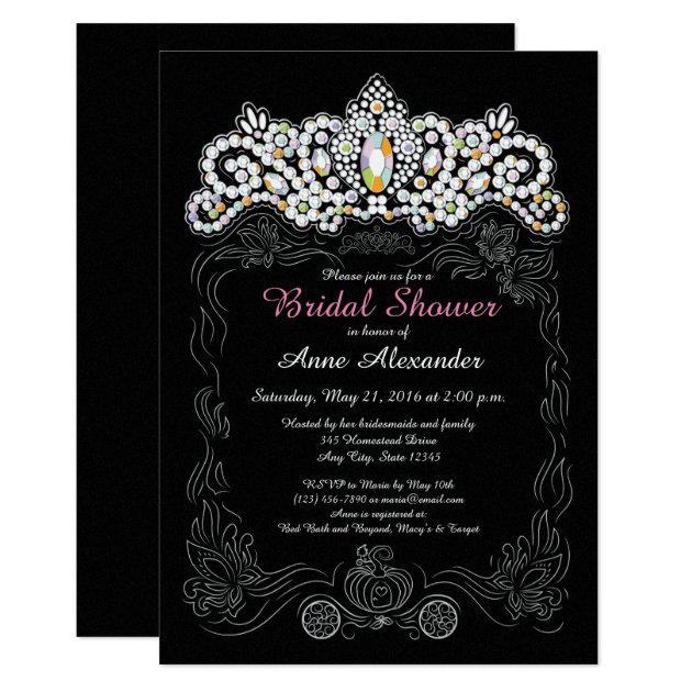 Princess Diamond Tiara Bridal Shower Invitations