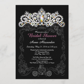 Princess Diamond Tiara Bridal Shower Invitations