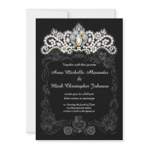 Princess Diamond Tiara Wedding Invitation 5 x 7