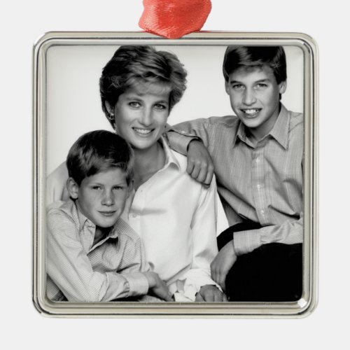 Princess Diana and sons Metal Ornament