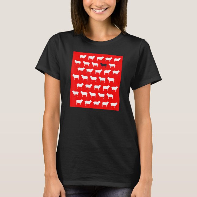 Princess Diana Black White Sheep Red And Lots Othe T-Shirt (Front)