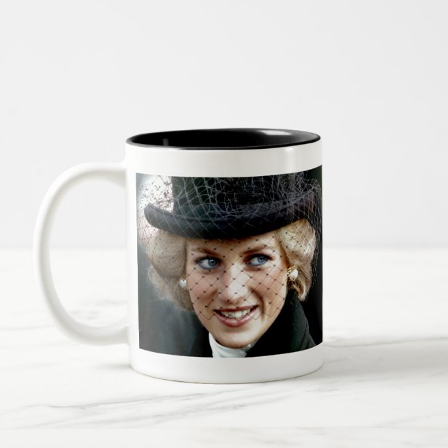 Princess Diana in Black Two-Tone Coffee Mug (Left)