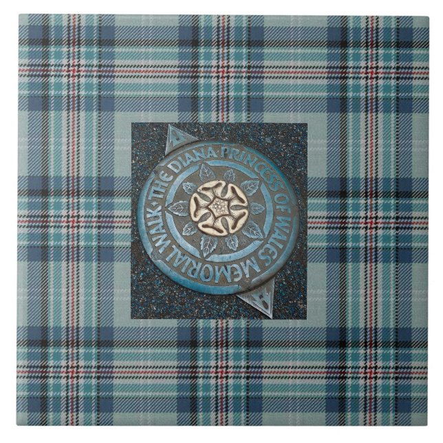 Princess Diana Memorial Tartan Ceramic Tile (Front)