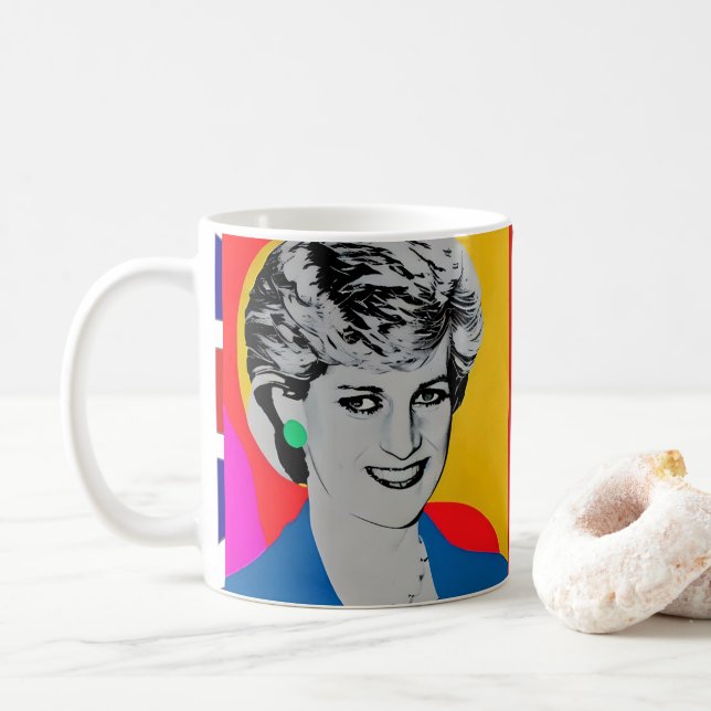 Princess Diana Pop Art Mug (With Donut)