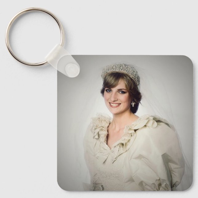 Princess Diana wedding portrait stylized Keychain (Front)