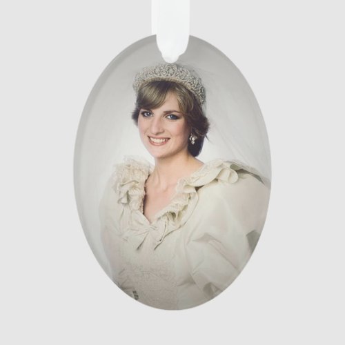 Princess Diana wedding portrait stylized Ornament