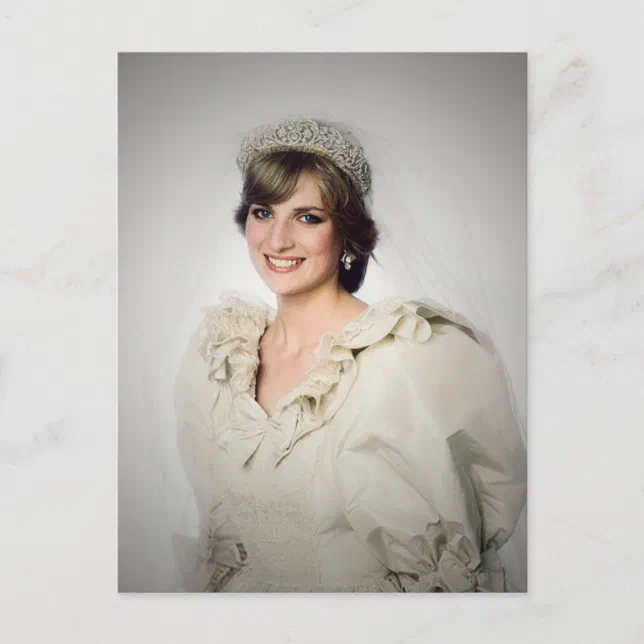 Princess Diana wedding portrait stylized Postcard Zazzle