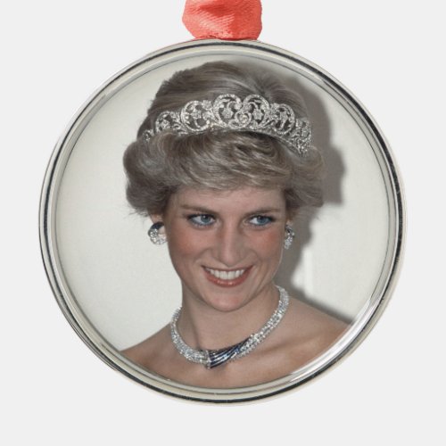 Princess Diana Xmas Metal Ornament