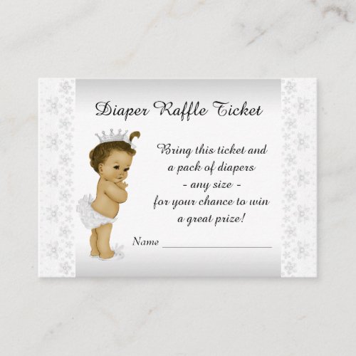 Princess Diaper Raffle Ticket Enclosure Card