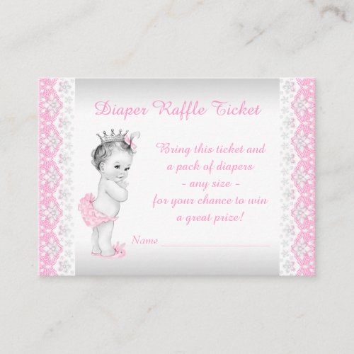 Princess Diaper Raffle Ticket Business Card Templates