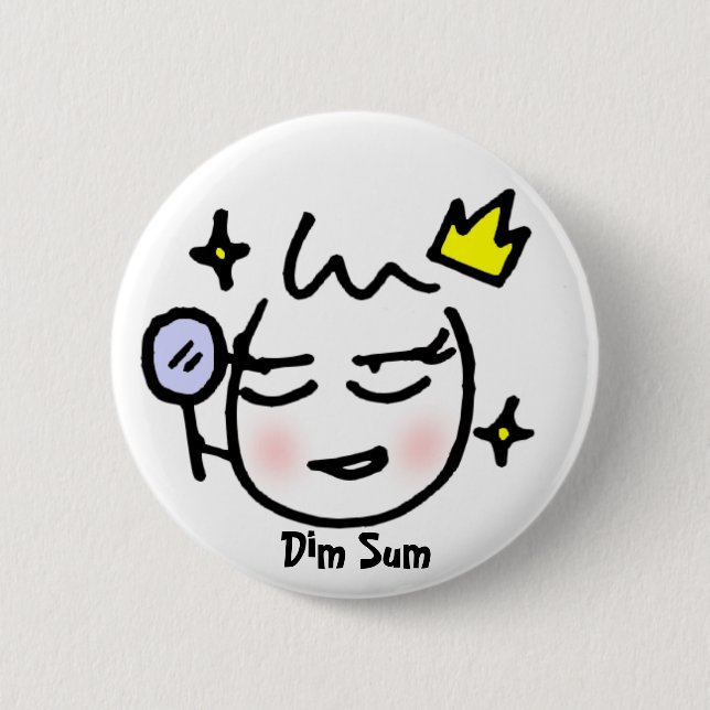 princess, Dim Sum Pinback Button (Front)