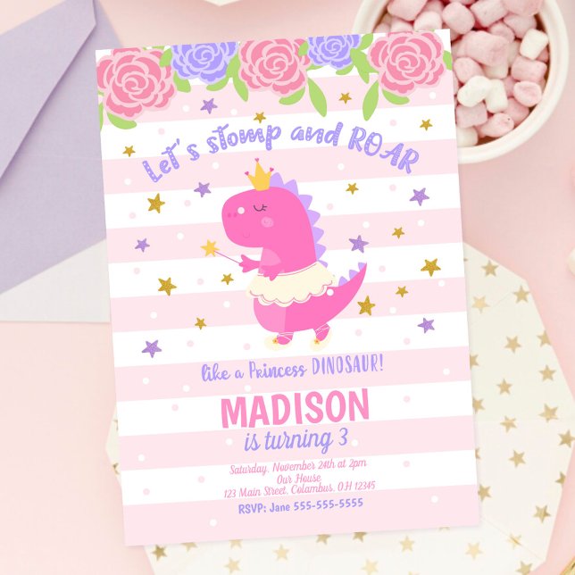 Princess Dinosaur Birthday Invitation (Creator Uploaded)