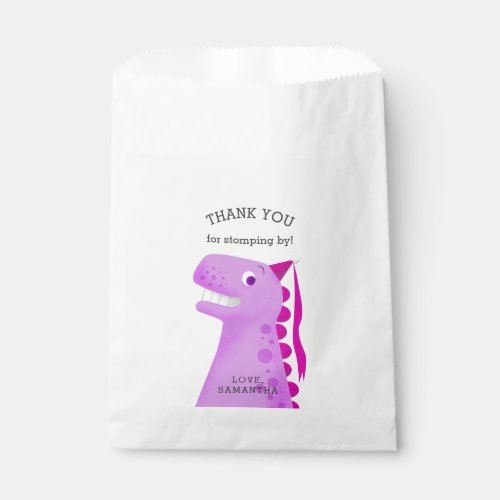 Princess Dinosaur Birthday Party Thank You Favor Bag