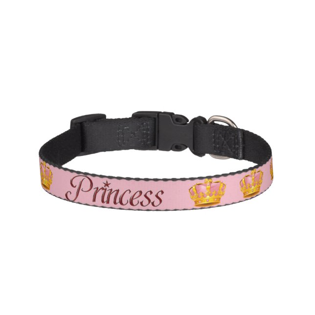 "PRINCESS" Dog Collar Pink (Front)