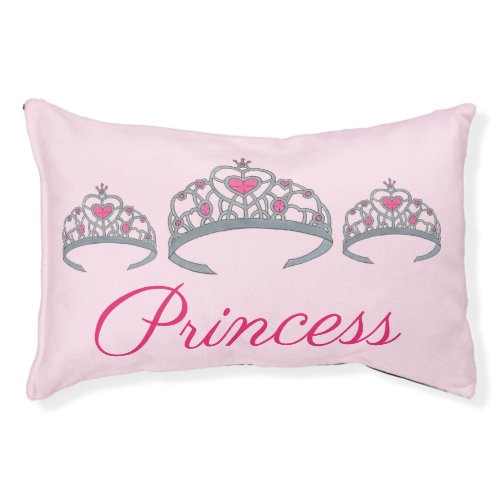 Princess Dog Pink Silver Tiara Royalty Queen Crown Pet Bed