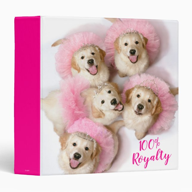 Princess Dogs in Tiaras 3 Ring Binder (Front/Spine)