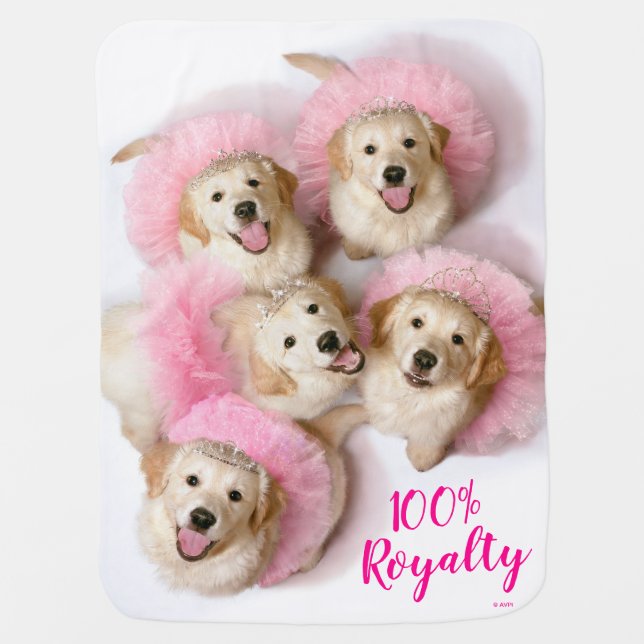 Princess Dogs in Tiaras Baby Blanket (Front)