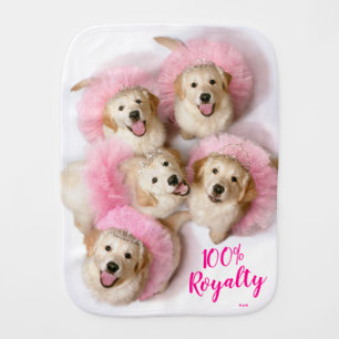 Princess Dogs in Tiaras Baby Burp Cloth
