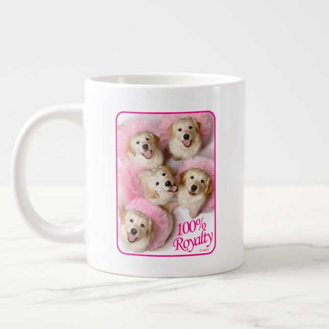 Princess Dogs in Tiaras Giant Coffee Mug (Left)