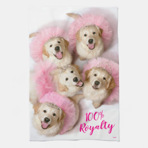 Princess Dogs in Tiaras Kitchen Towel