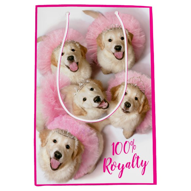 Princess Dogs in Tiaras Medium Gift Bag (Front)