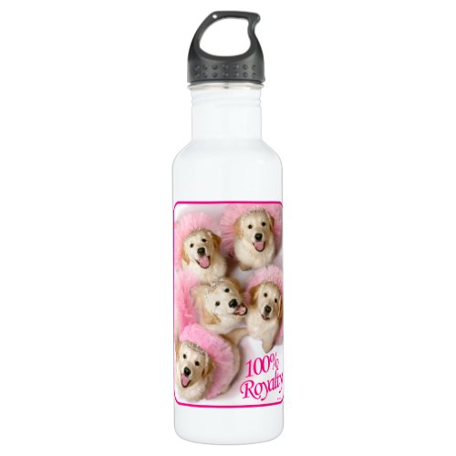 Princess Dogs in Tiaras Stainless Steel Water Bottle