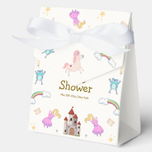 Princess Dragon Unicorn Castle Baby Shower Favor Boxes