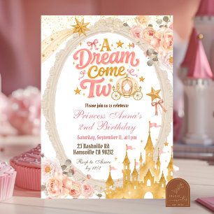 Princess Dream Come two Birthday Invitation