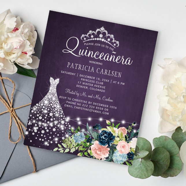 Princess dress budget quinceanera invitation (Creator Uploaded)