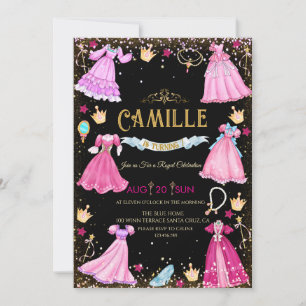 princess dress Girl birthday Invitation