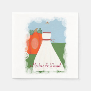 Princess Dress Pumpkin Carriage Halloween Wedding Napkins