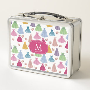 Princess Dresses Fairytale Little Girl Monogram Metal Lunch Box