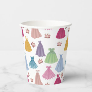 Princess Dresses Fairytale Little Girl Pattern Paper Cups