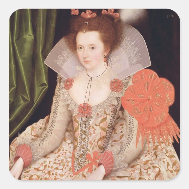 Princess Elizabeth, daughter of James I, 1612 Square Sticker (Front)
