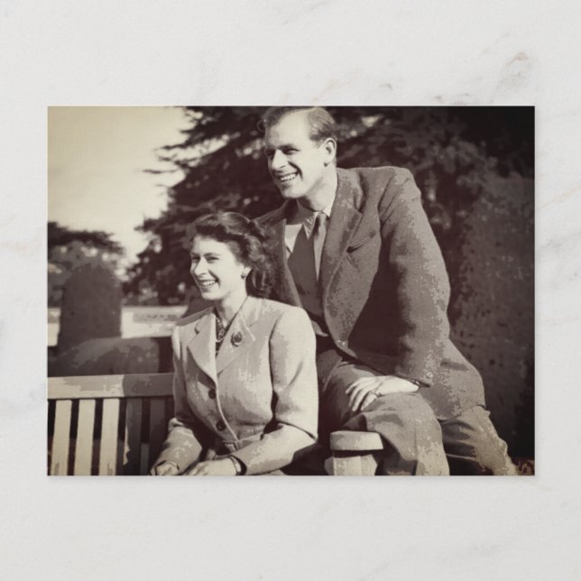 Princess Elizabeth II Prince Philip Postcard (Front)