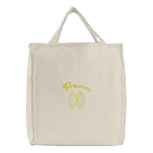 Princess Embroidered Tote Bag