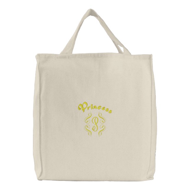 Princess Embroidered Tote Bag (Front)