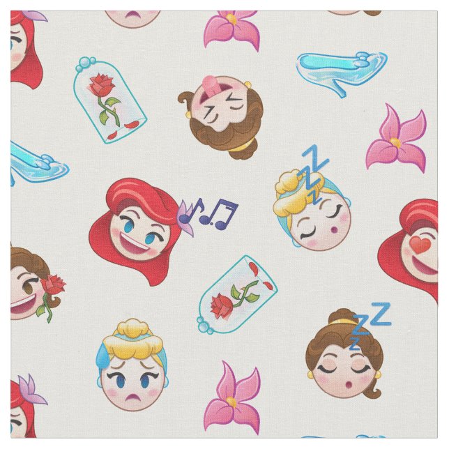 Princess Emoji Pattern Fabric (Close Up)