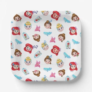 Princess Emoji Pattern Paper Plates