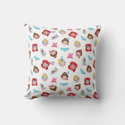 Princess Emoji Pattern Throw Pillow