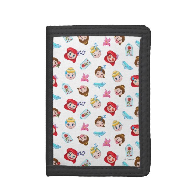 Princess Emoji Pattern Tri-fold Wallet (Front Vertical)