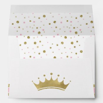 Princess Envelope  Pink  Faux Gold Glitter Envelope by DeReimerDeSign at Zazzle