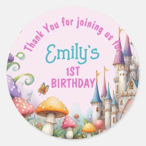 Princess Fairy Daughter Birthday Fairycore Favors Classic Round Sticker