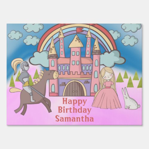 Princess Fairy Tale Castle Birthday Sign