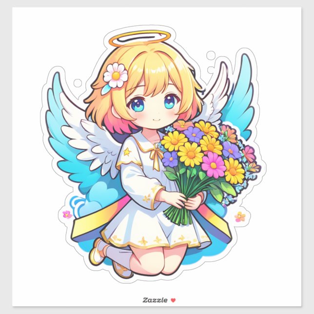 Princess Fairy With Flowers Sticker (Sheet)