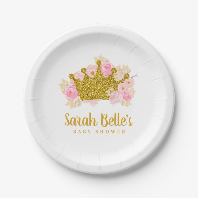 Princess Fairytale Baby Shower Paper Plates (Front)